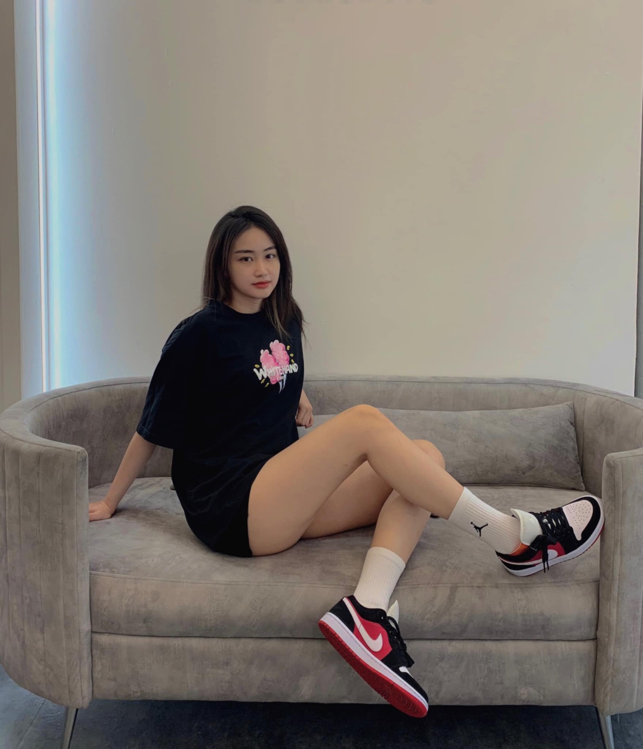 jd1 low black white gym red