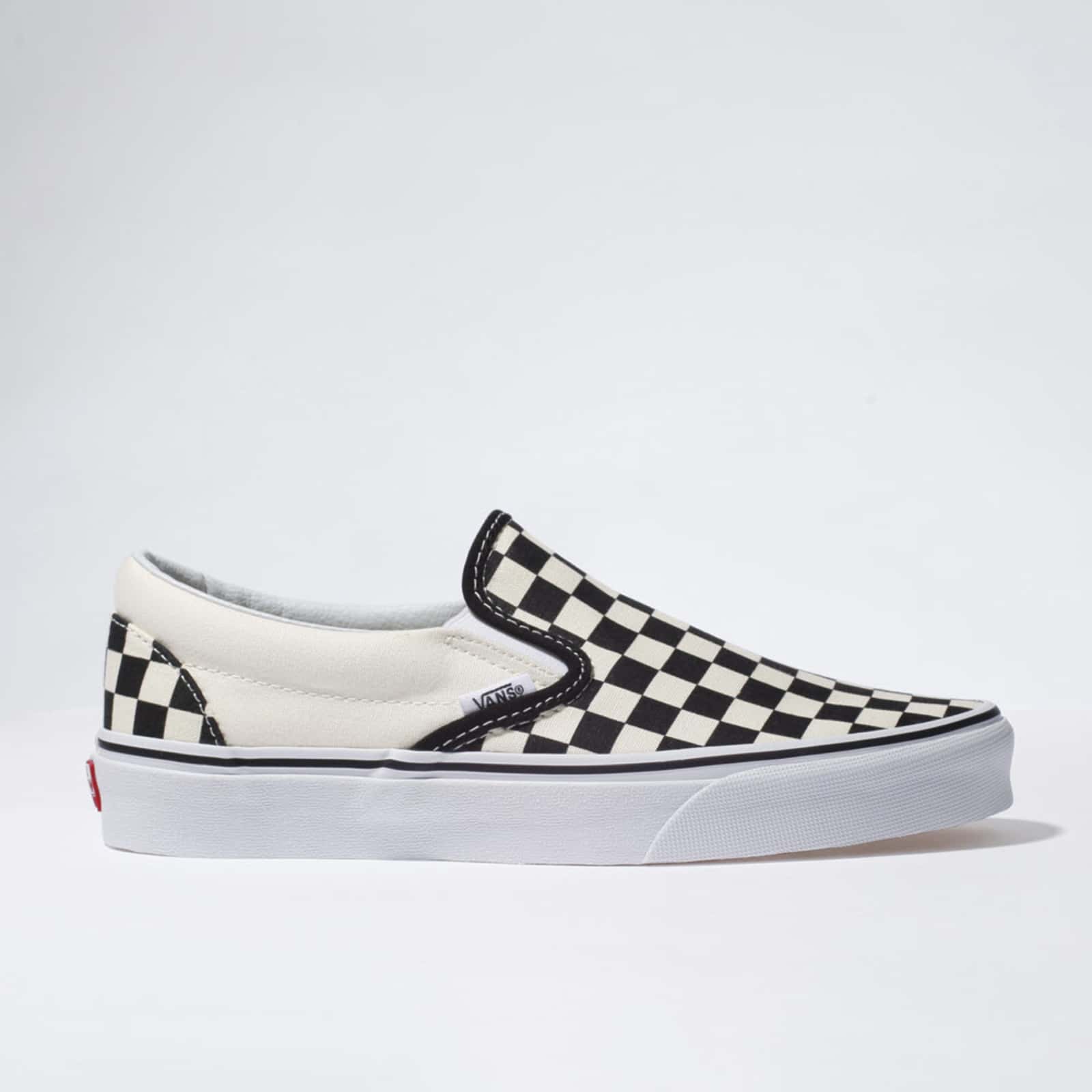 black white check vans