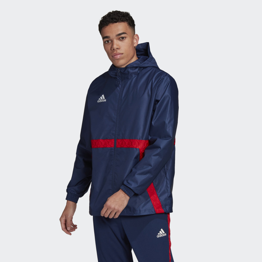 Adidas hot sale tan windbreaker