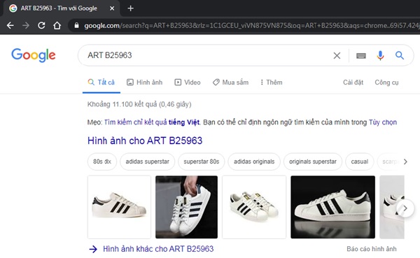 Kiểm tra mã sản phẩm trên Google