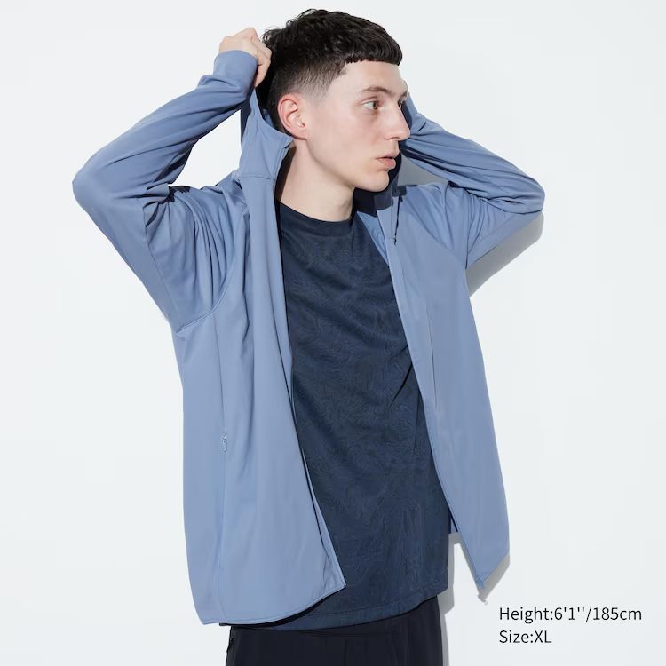Áo Khoác Uniqlo Chính hãng DRY-EX Áo Hoodie Kéo Khóa Siêu Co