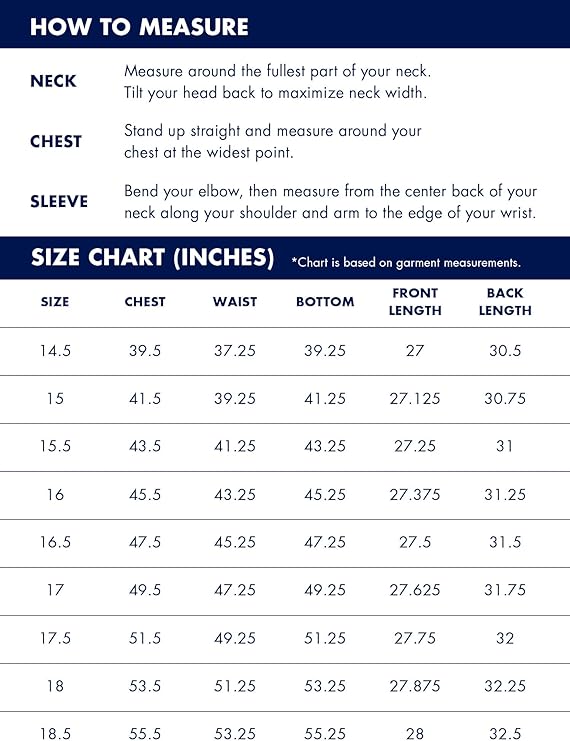 Bảng Size Quần áo Tommy Hilfiger Dress Size Chart Áo Sơ Mi Tommy