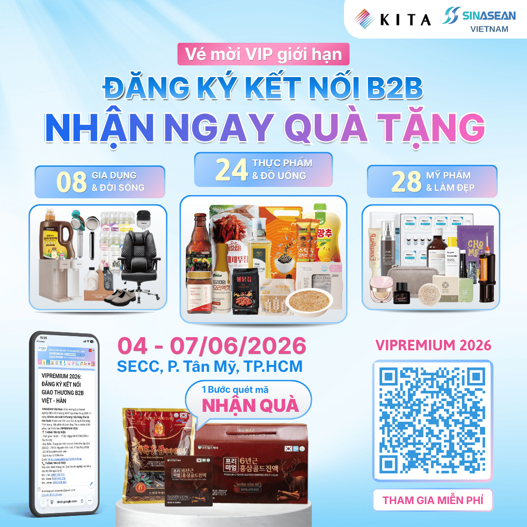 Đăng Ký Hẹn B2B Tại VIPREMIUM 2026 – Kết Nối Trực Tiếp 60 Doanh Nghiệp Hàn Quốc
