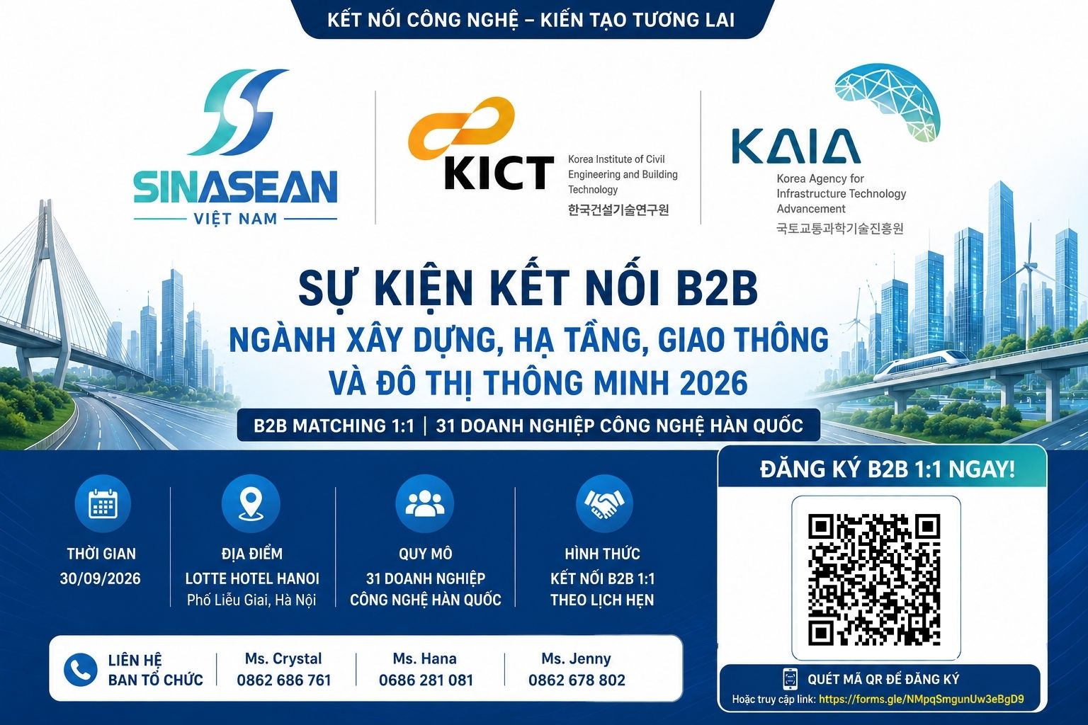 31 DOANH NGHIỆP CÔNG NGHỆ HÀN QUỐC ĐẾN HÀ NỘI - MỞ ĐĂNG KÝ B2B 1:1