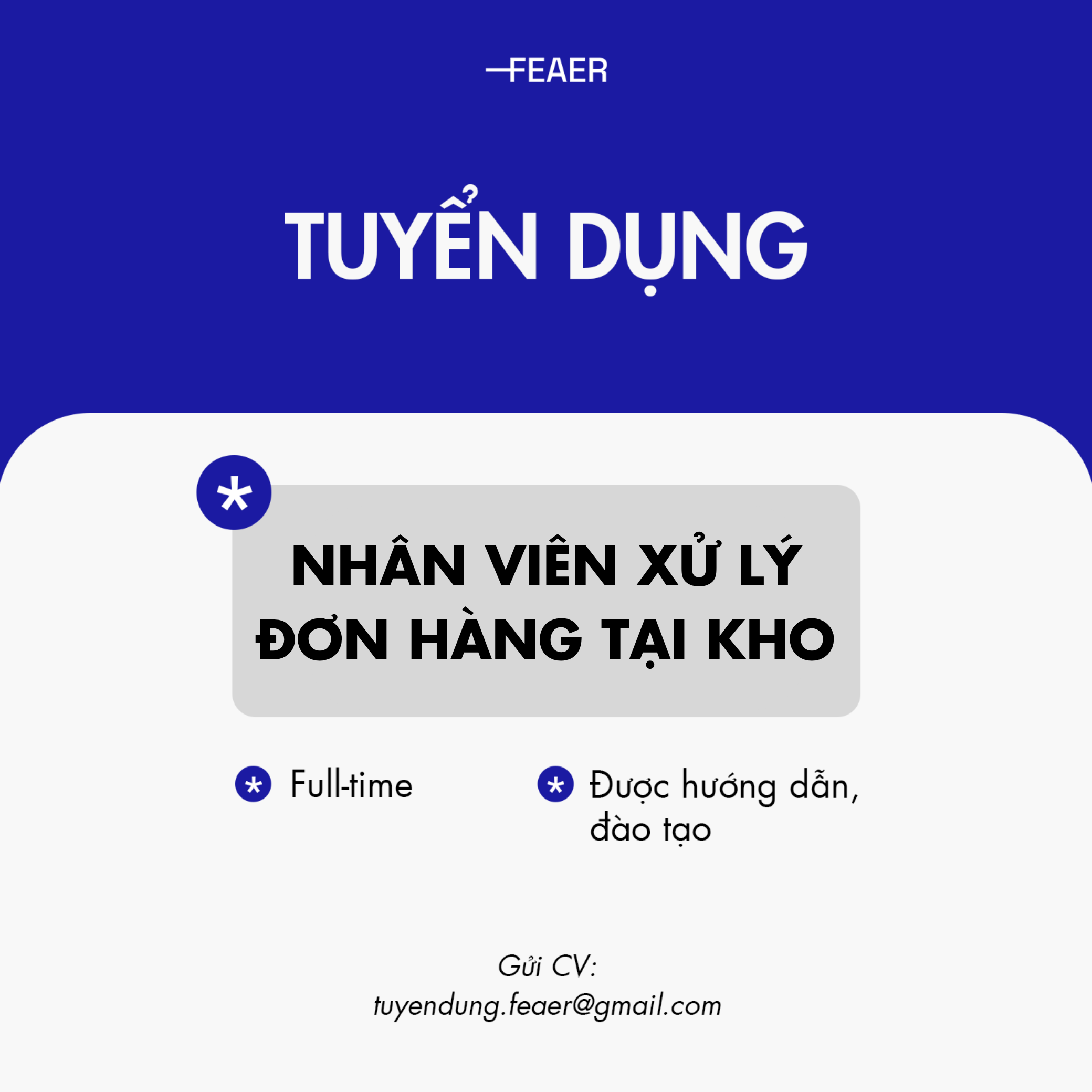 NHÂN VIÊN XỬ LÝ ĐƠN HÀNG TẠI KHO