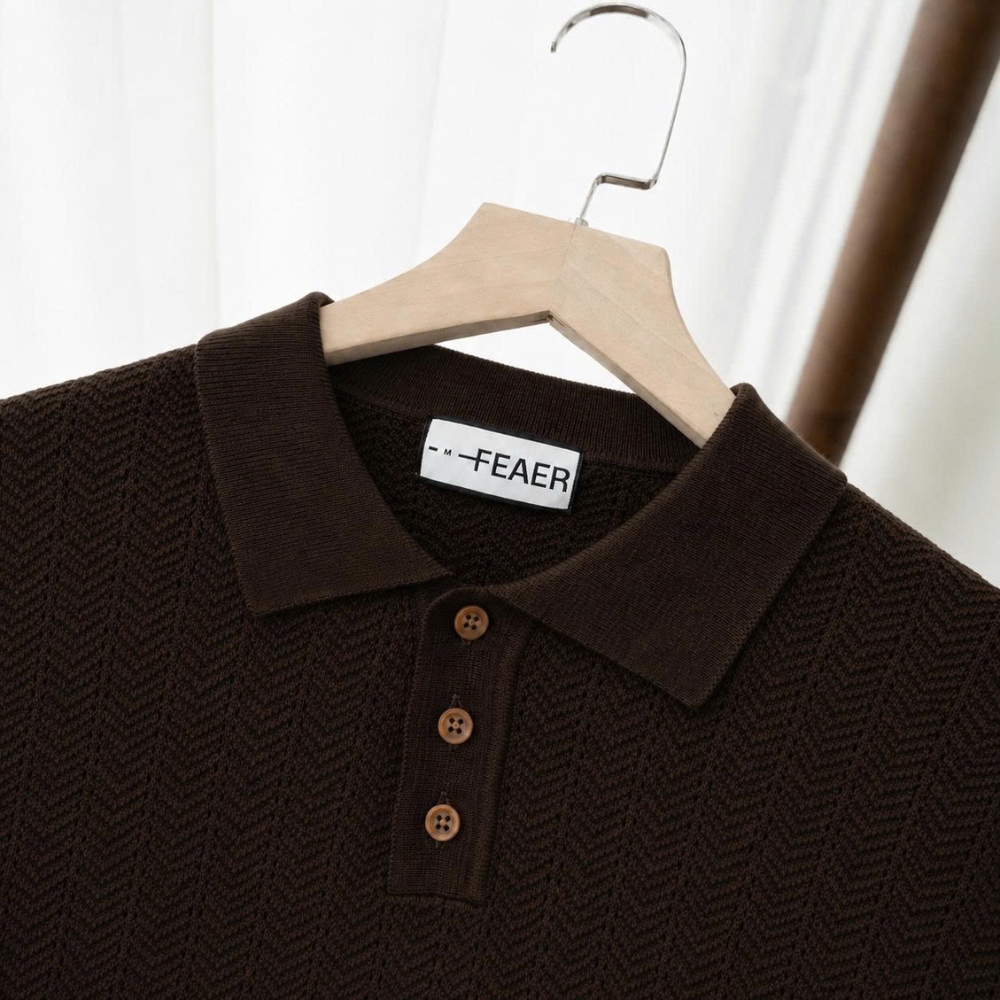 Cổ polo dệt đồng màu