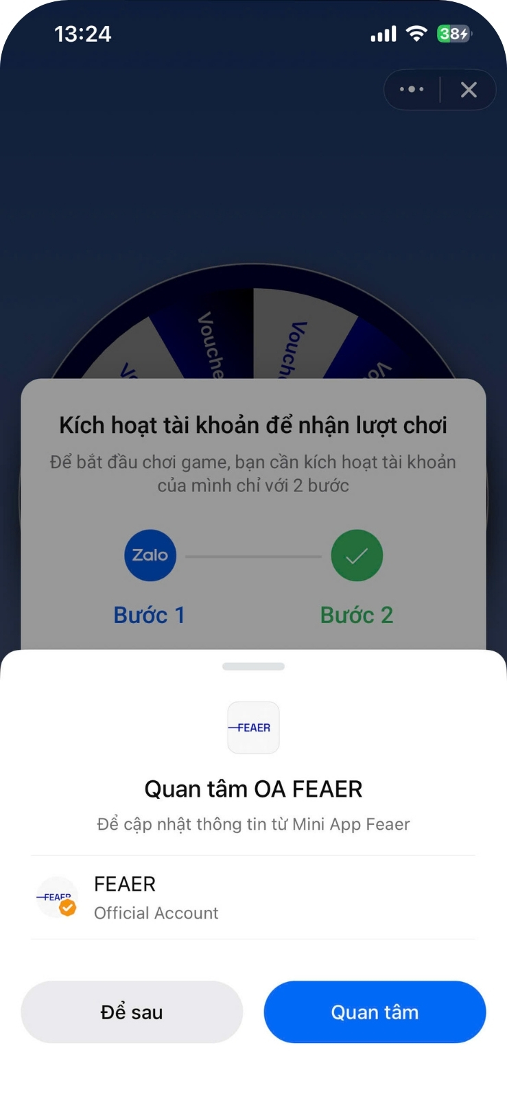 Quan tâm Zalo OA