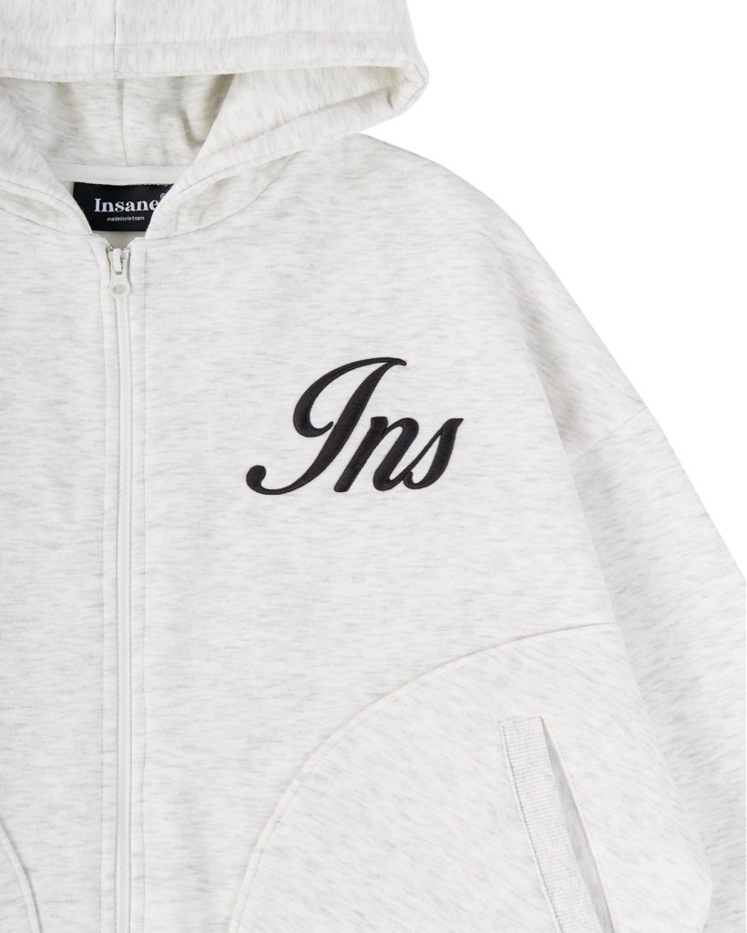 Insane® Weekly Boxy Hoodie Zip - Melange Grey