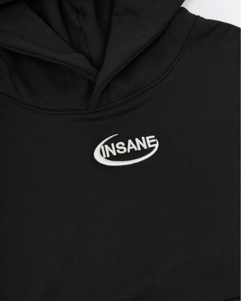 Insane® Pocket Boxy Hoodie - Black