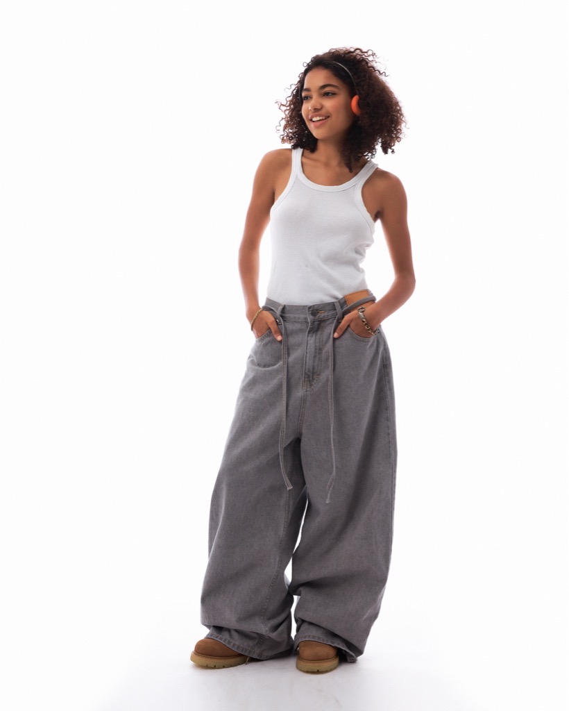 Insane® Baggy Basic Jeans - Light Grey