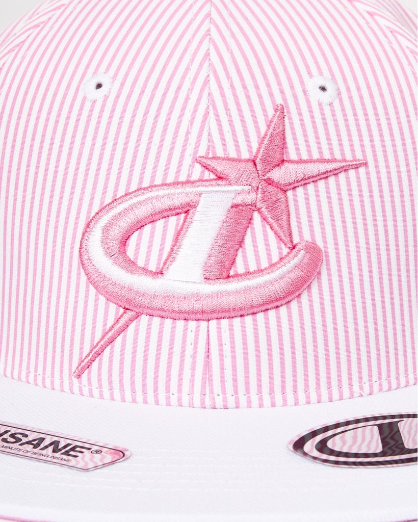 Logo Striped Snapback - Pink