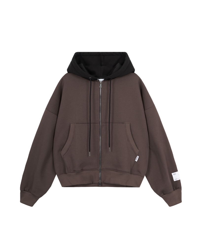 Insane® “Heart Service” Duo Boxy Hoodie Zip - Brown