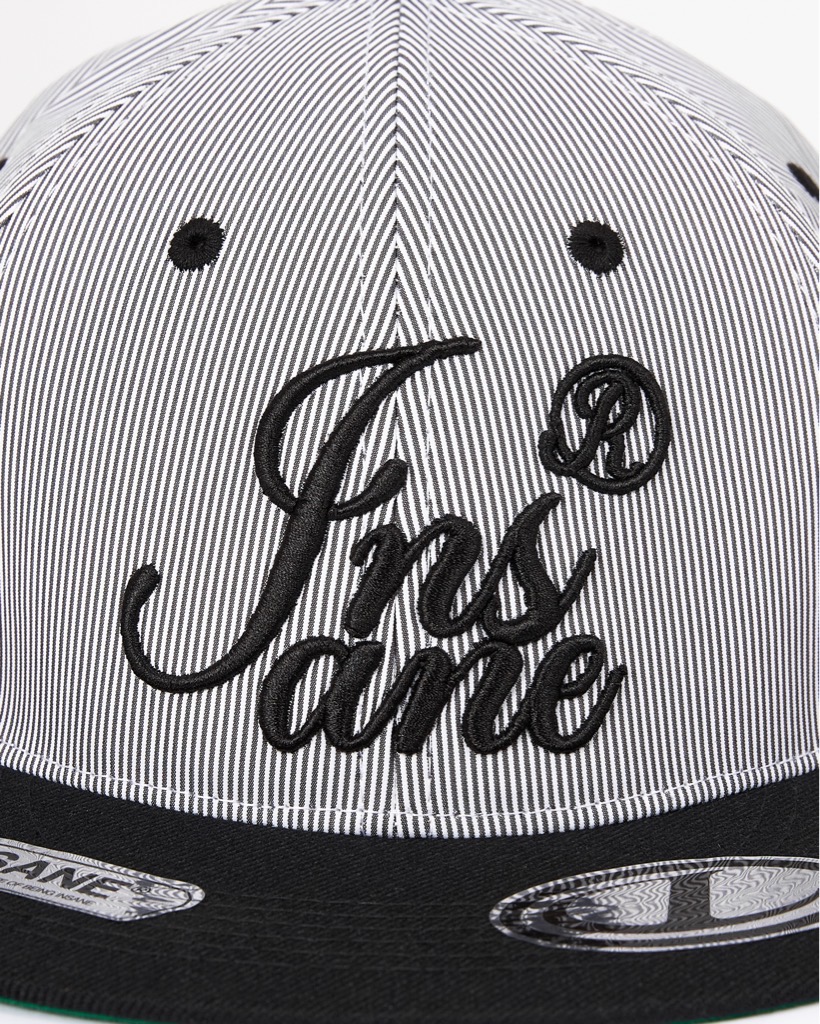 Striped Snapback - Black