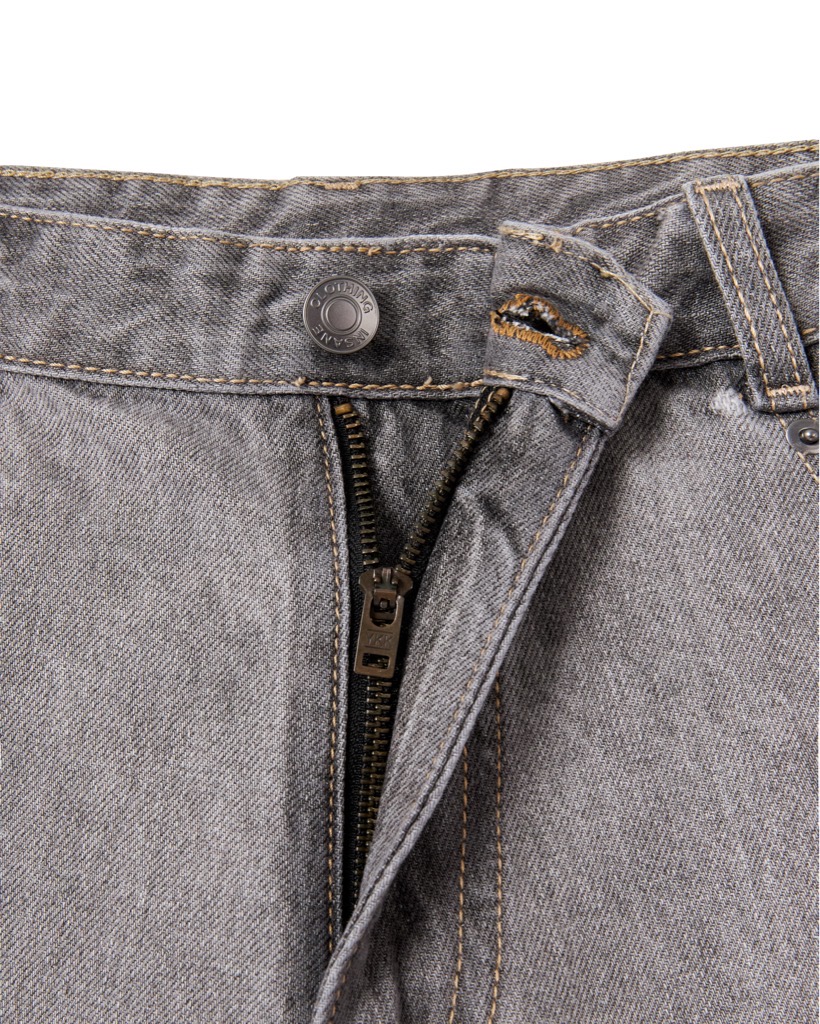 Insane® Patch Denim Shorts - Light Grey
