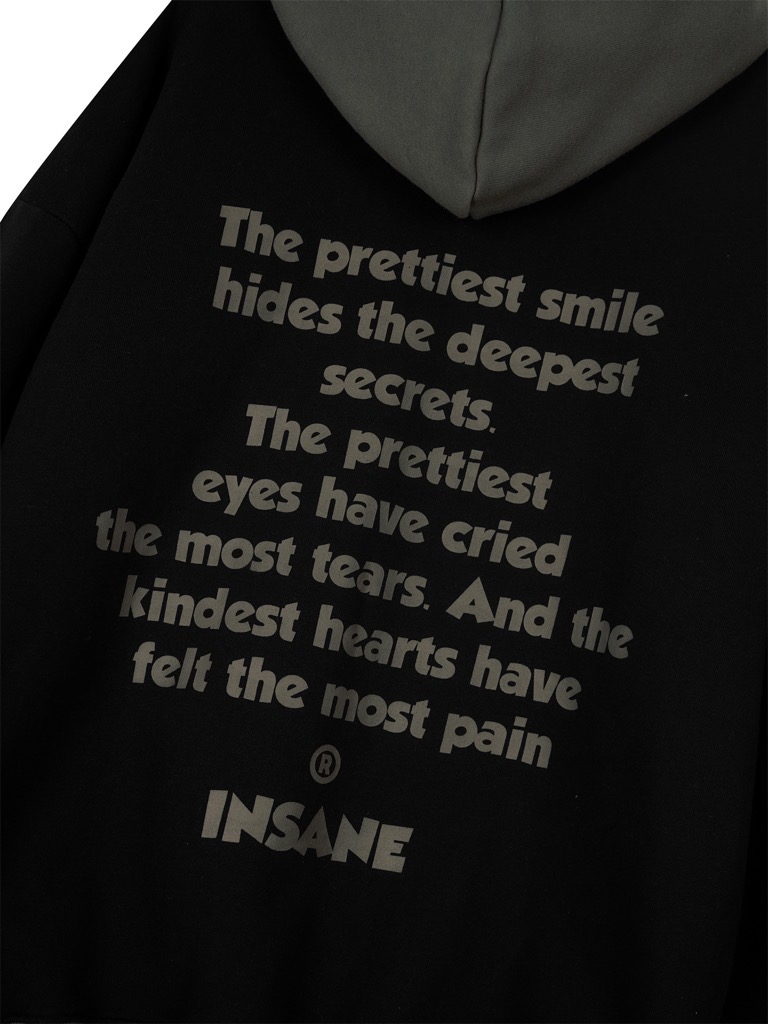 Insane® Inside Out Hoodie Zip - Smoky Black