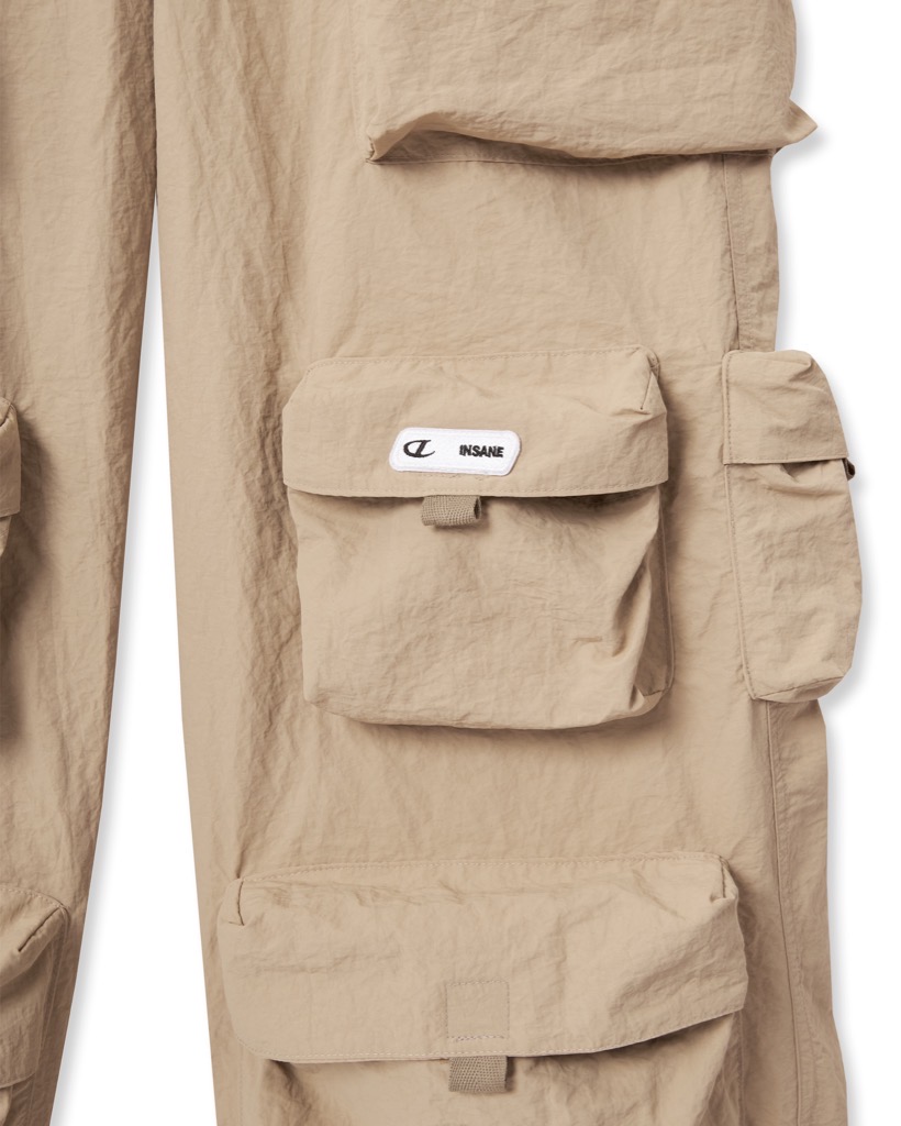 Insane® Cargo Parachute Pants - Beige