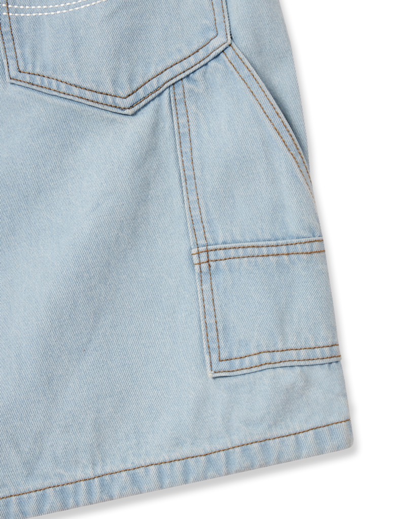 Insane® Patch Denim Shorts - Light Blue