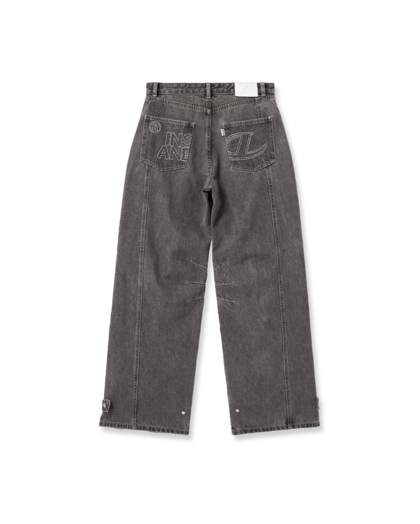 Insane® Cargo Denim Pants - Dark Grey
