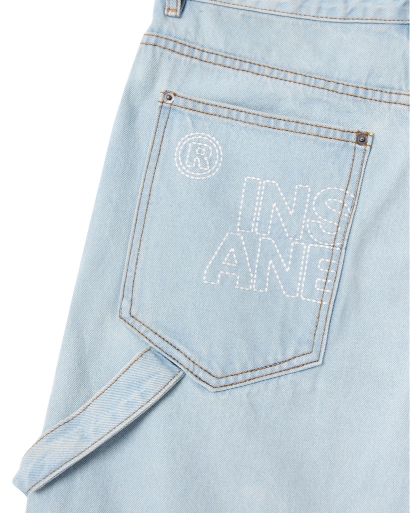 Insane® Patch Denim Shorts - Light Blue