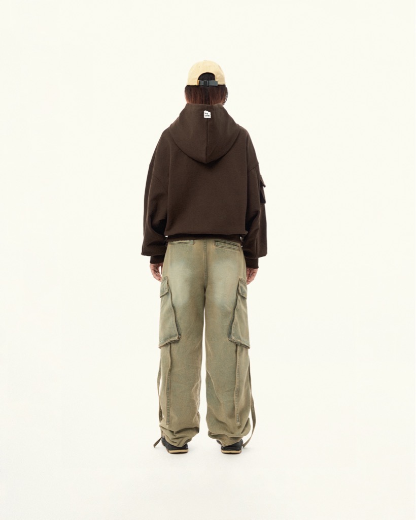 Insane® Pocket Boxy Hoodie - Brown