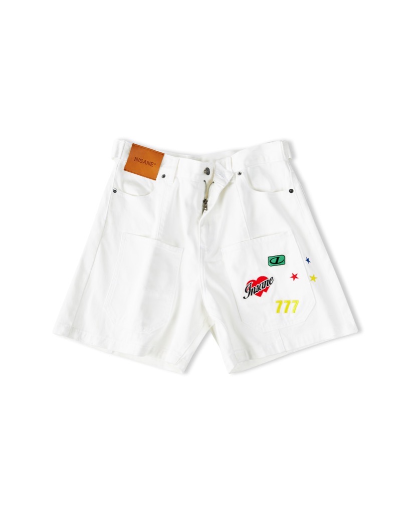 Insane® Stickers Shorts - White