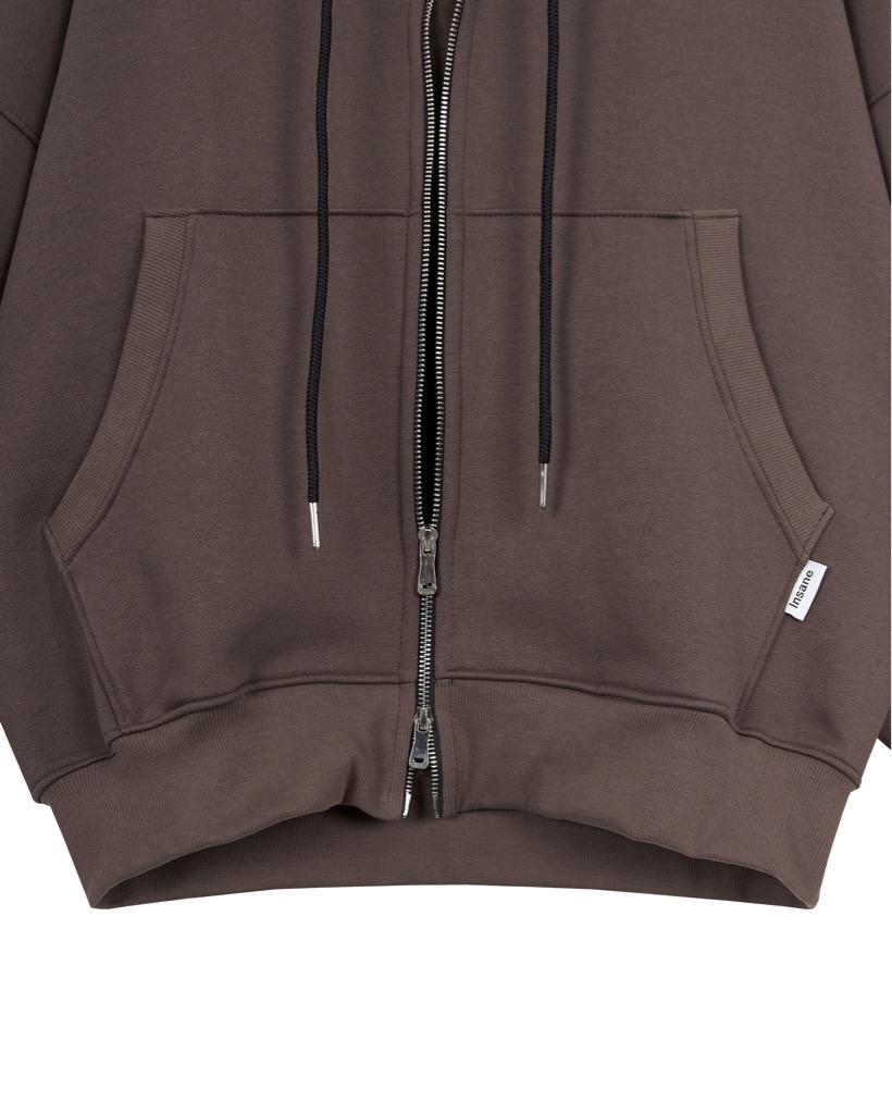 Insane® “Heart Service” Duo Boxy Hoodie Zip - Brown