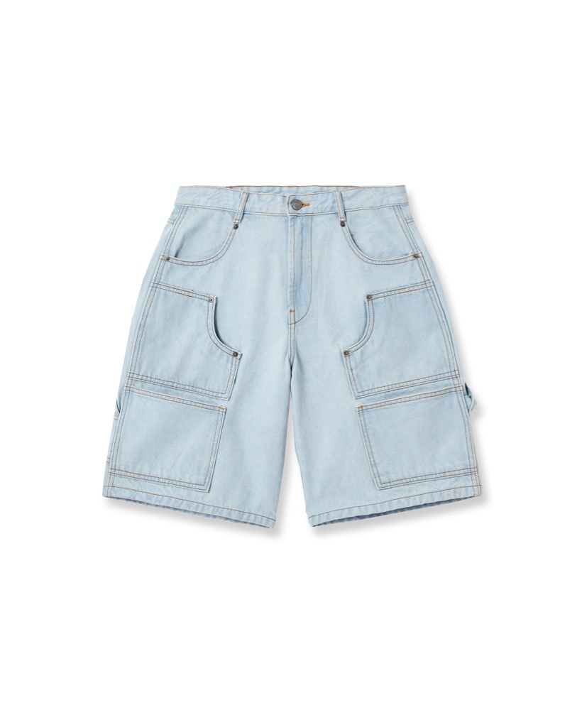 Insane® Patch Denim Shorts - Light Blue
