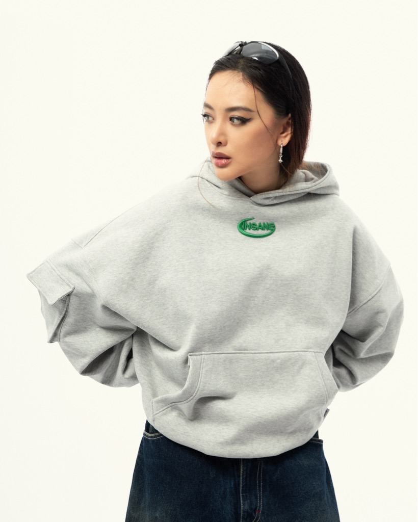 Insane® Pocket Boxy Hoodie - Melange