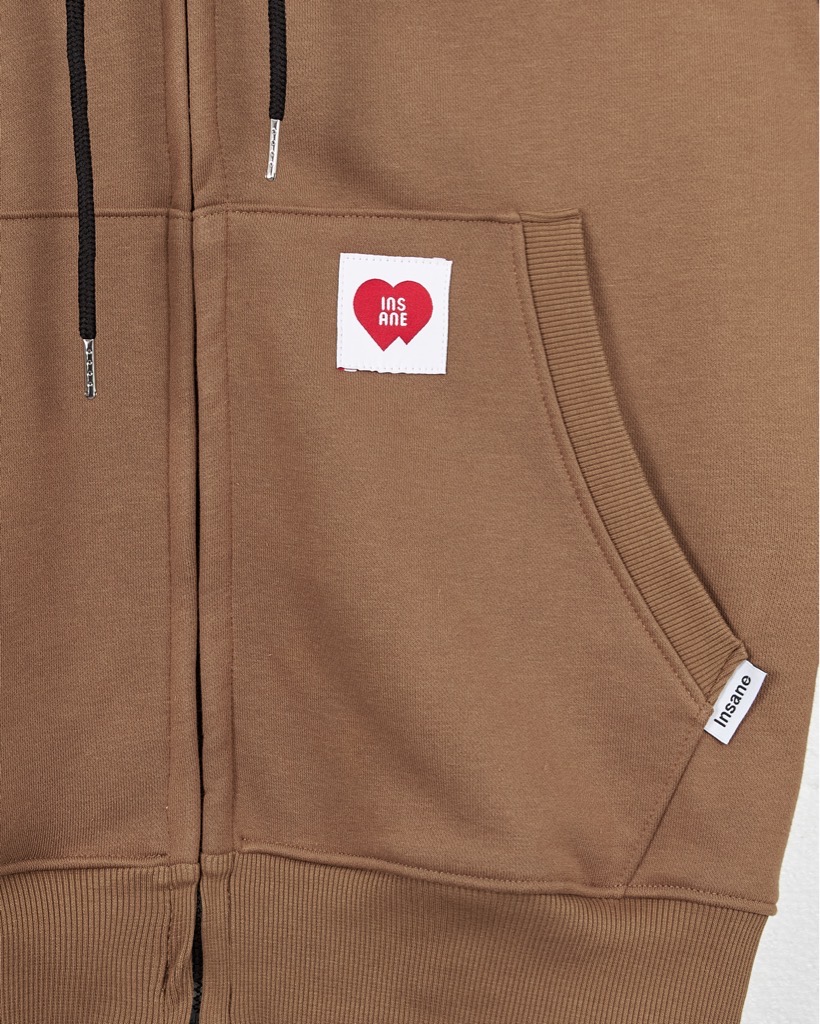 Insane® “Heart Service” Duo Hoodie Zip - Brown