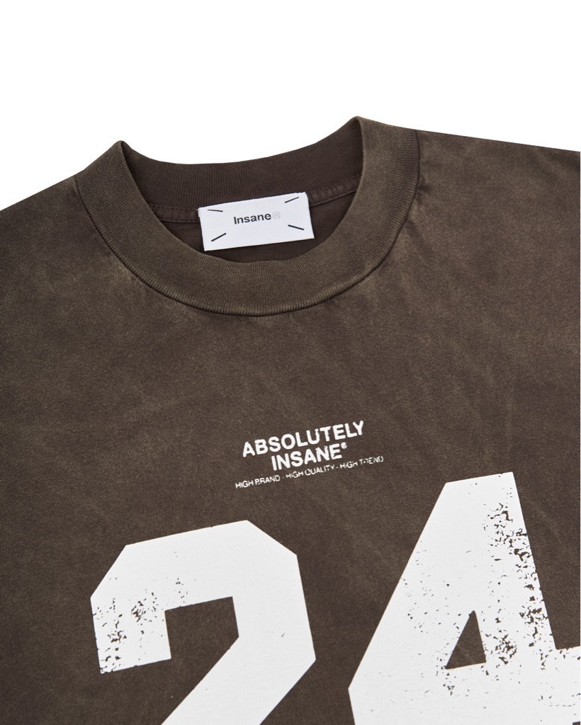 Insane® “24” Boxy Washed Tee - Brown