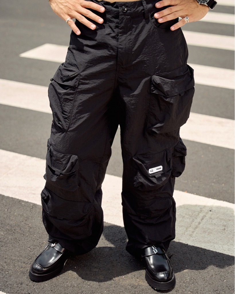 Insane® Cargo Parachute Pants - Black