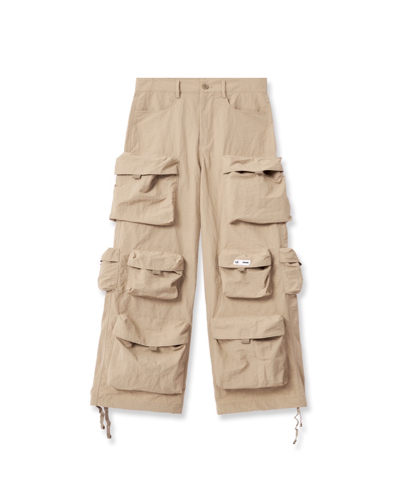 Insane® Cargo Parachute Pants - Beige