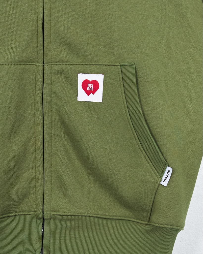 Insane® “Heart Service” Duo Hoodie Zip - Olive