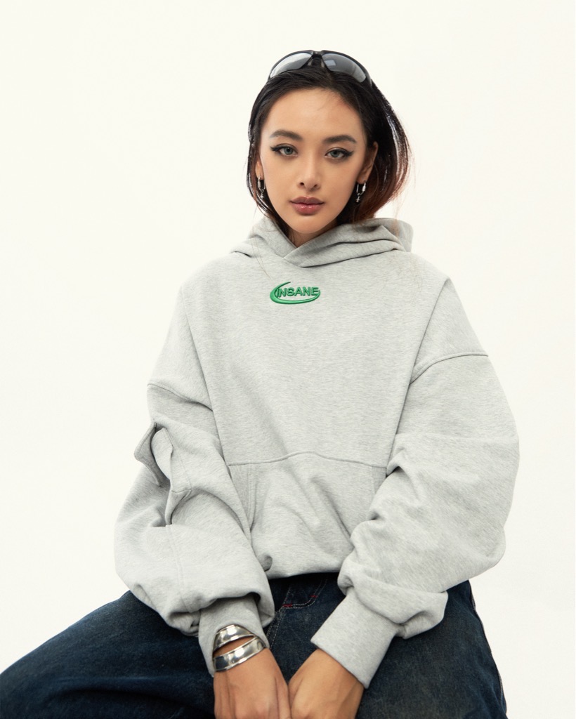 Insane® Pocket Boxy Hoodie - Melange