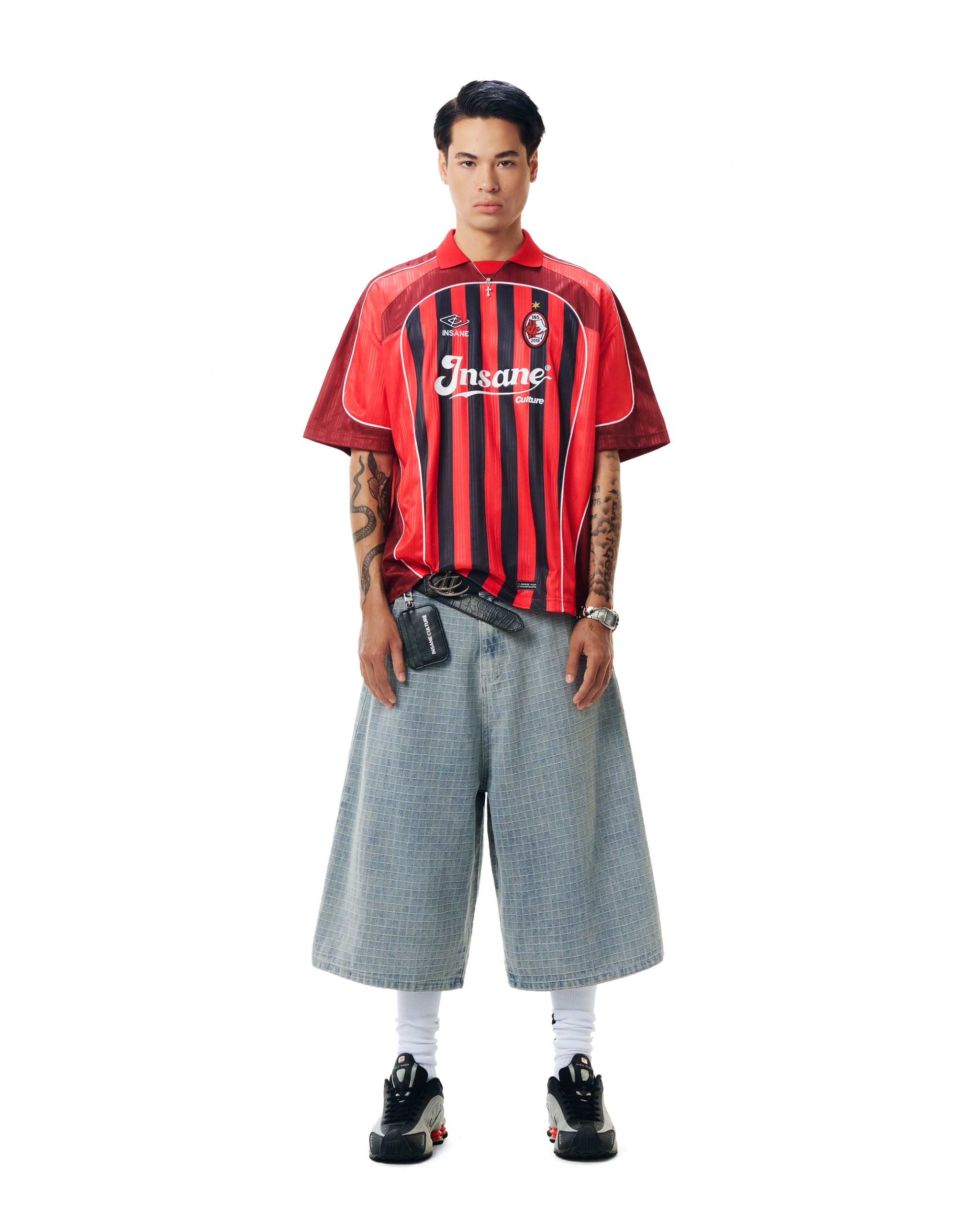 Insane® Plaid Jorts - Light Blue