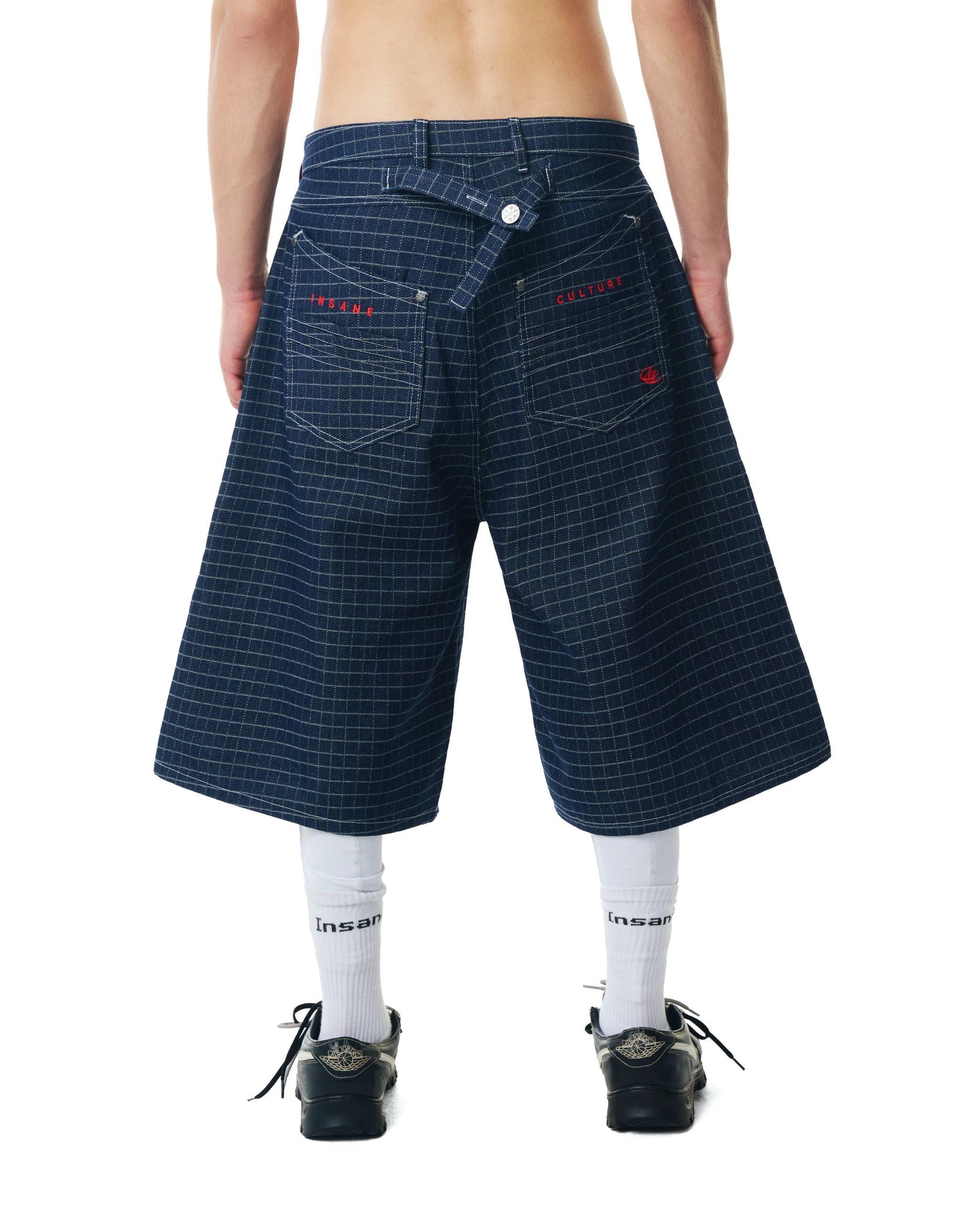 Insane® Plaid Jorts - Navy