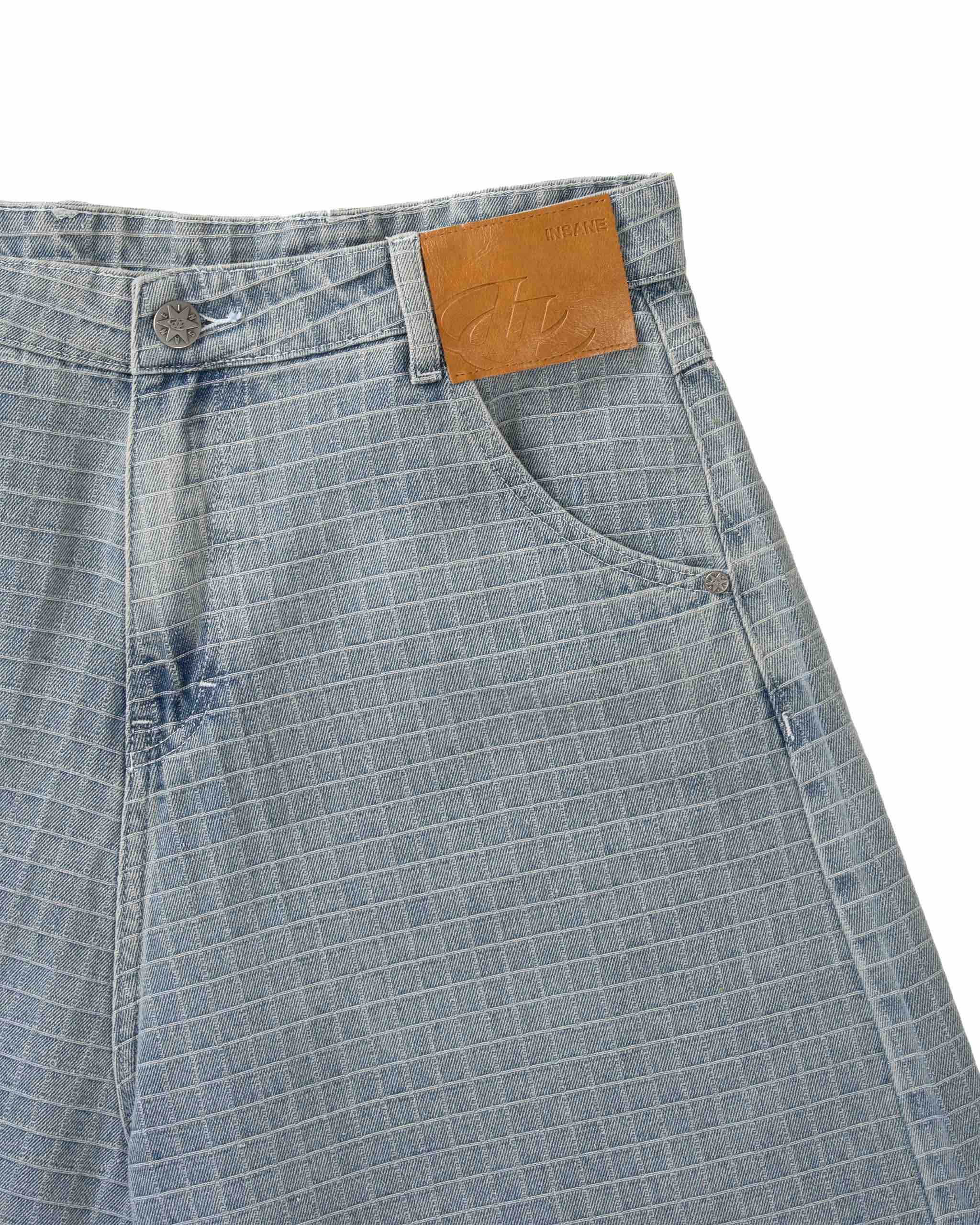 Insane® Plaid Jorts - Light Blue