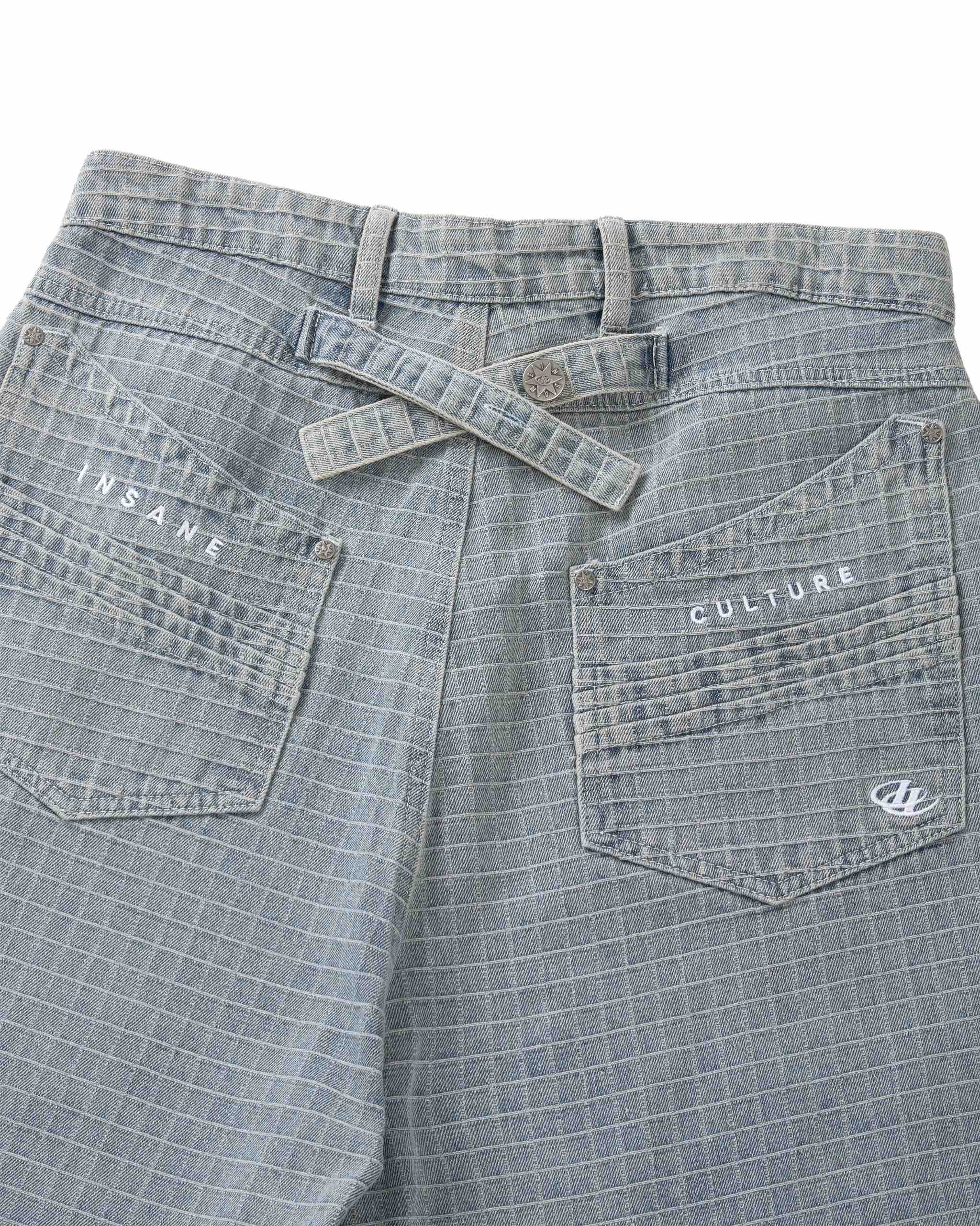 Insane® Plaid Jorts - Light Blue