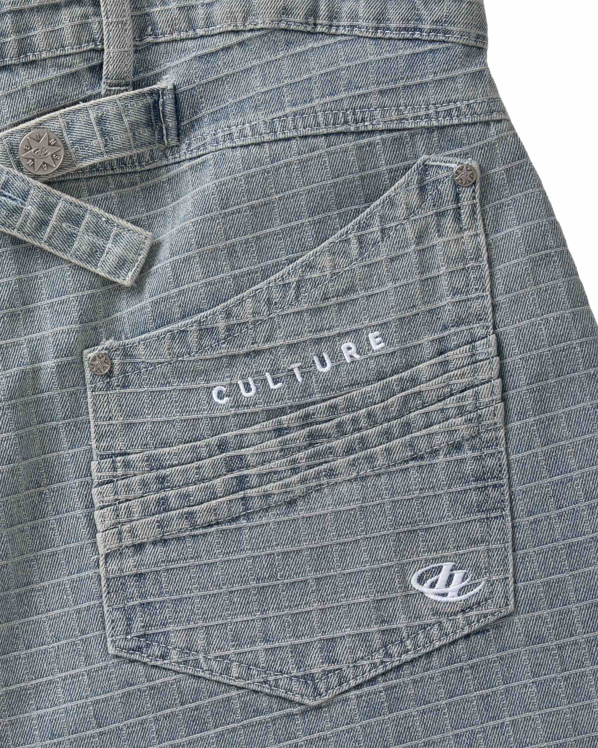 Insane® Plaid Jorts - Light Blue