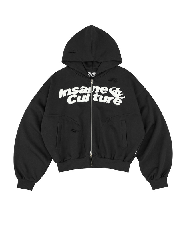 Insane® Static Noise Hoodie Zip - Black