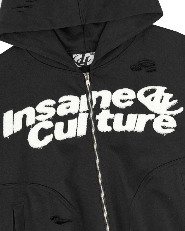 Insane® Static Noise Hoodie Zip - Black