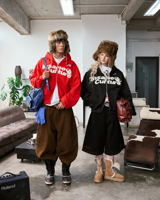 Insane® Static Noise Hoodie Zip - Black