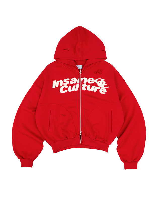 Insane® Static Noise Hoodie Zip - Red