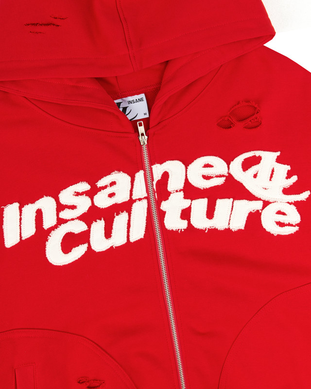 Insane® Static Noise Hoodie Zip - Red