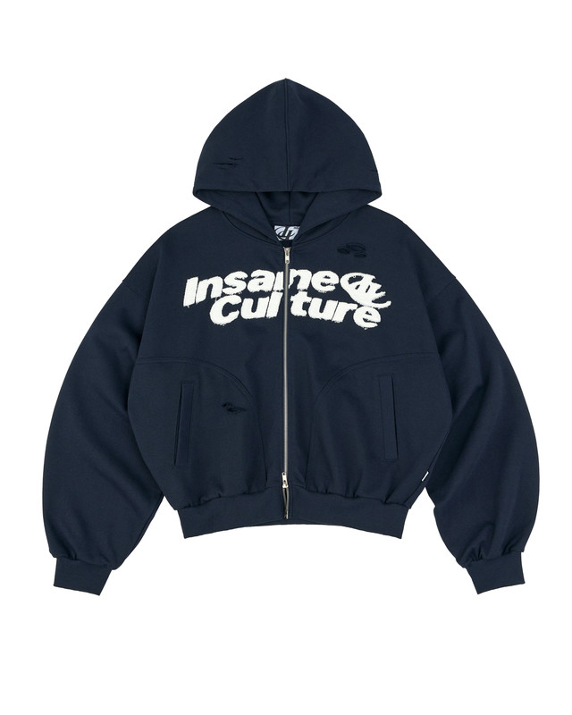 Insane® Static Noise Hoodie Zip - Navy