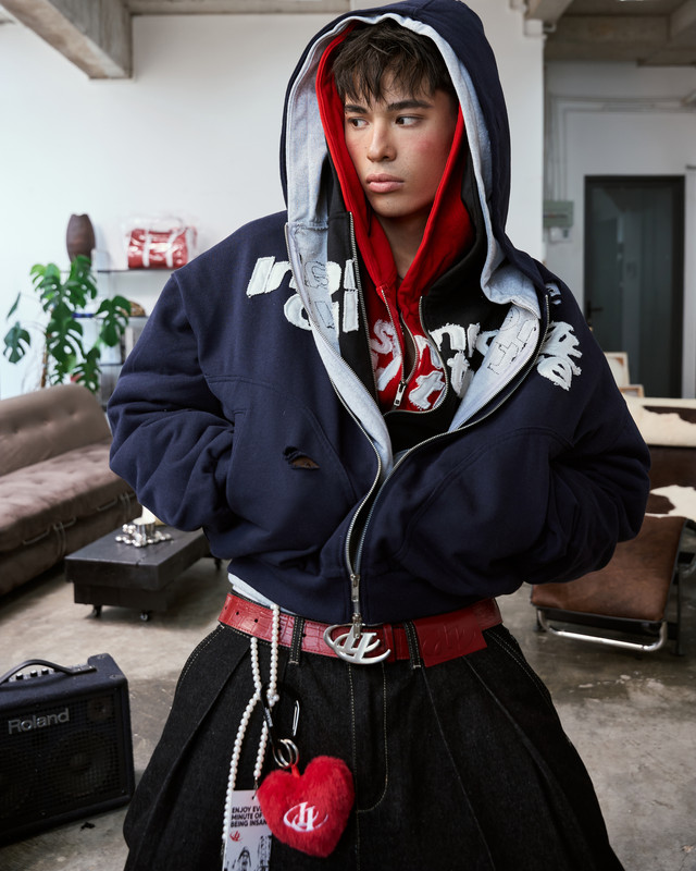 Insane® Static Noise Hoodie Zip - Navy