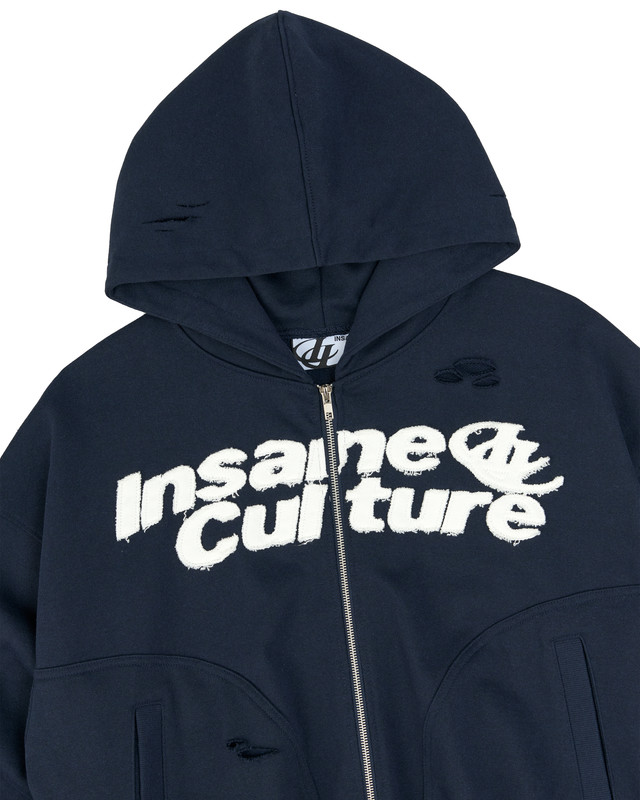 Insane® Static Noise Hoodie Zip - Navy