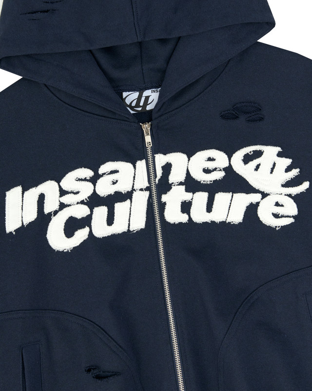 Insane® Static Noise Hoodie Zip - Navy