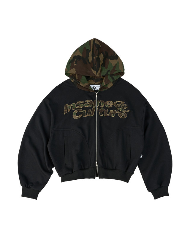 Insane® Camo Patch Hoodie Zip - Black