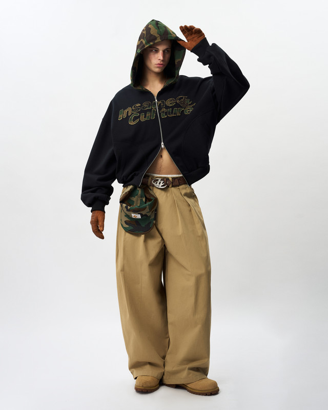 Insane® Camo Patch Hoodie Zip - Black